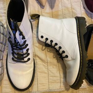 Dr. Martens White Lace-Up Boots